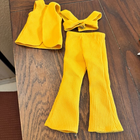 vintage ideal 15” chrissy or velvet doll clothes outfit top pants vest mustard - Picture 4 of 4